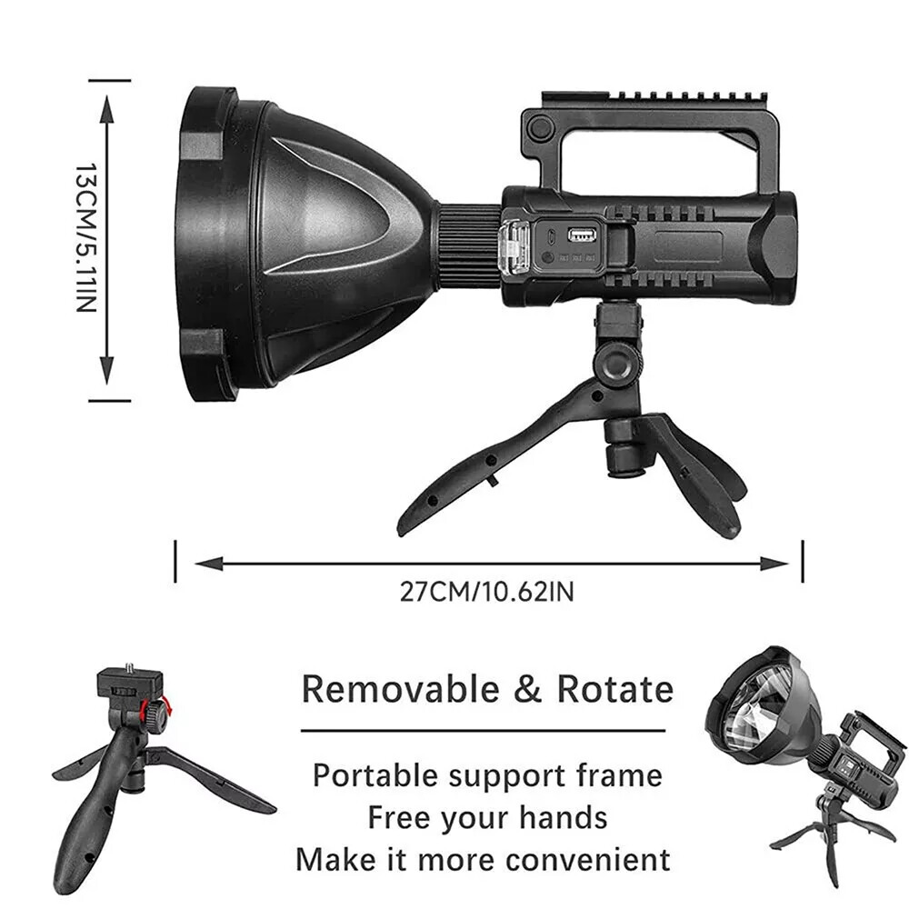 Spotlight 9000000 Lumens Handheld Hunting Flashlight Led Spot light Rechargeable