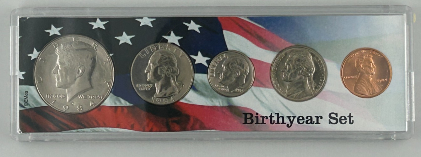 1984 Birth Year Set 5 Bright Uncirculated Coins FREE SHIPPING