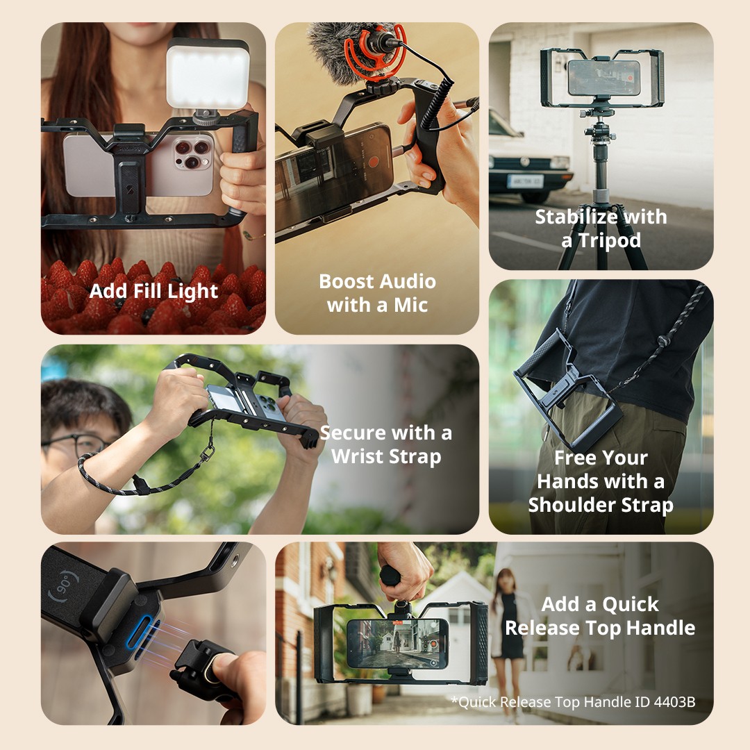 SmallRig IG-01 IntegraGrip Universal Phone Cage with WR-06 Wireless Controller
