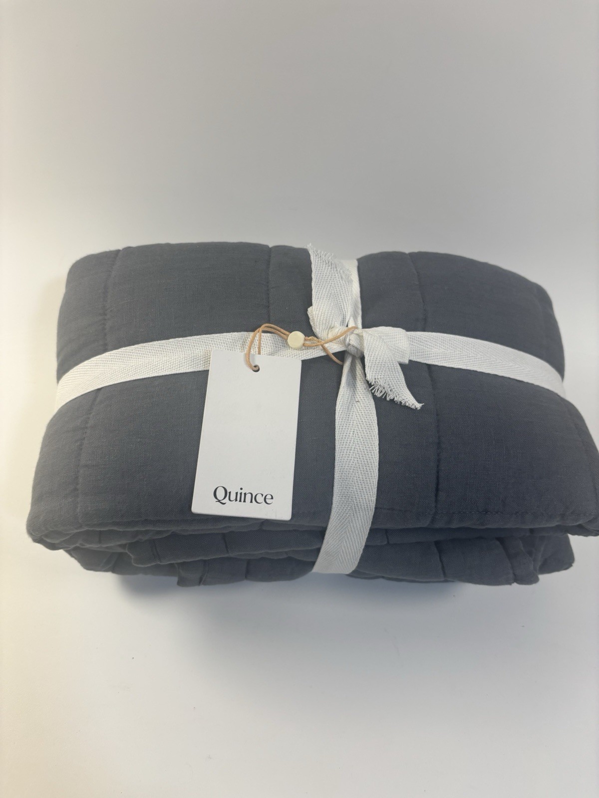 Quince Gray Pillow Shams 100% Linen Machine Wash