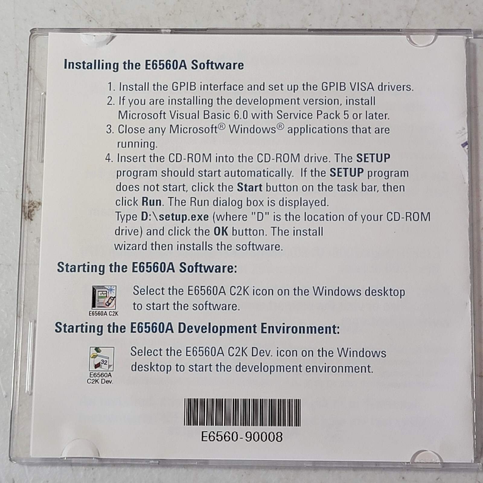 Agilent E6560A cdma2000/IS-95 Wireless Test Manager Version 3.00 Install And PDF