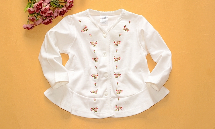 NEW Baby Girls Long Sleeve Flower Embroidery Blouse Top Size 6m.9m.12m.18m.24m