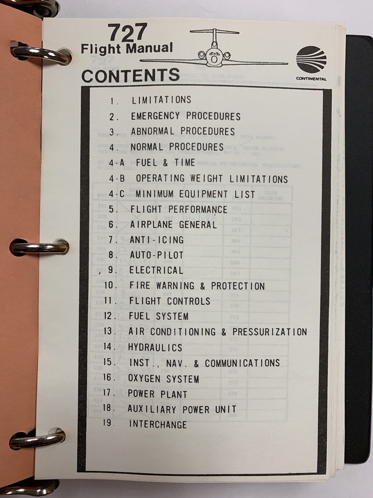 Continental 727 Flight Manual, 2 Volumes - Copy
