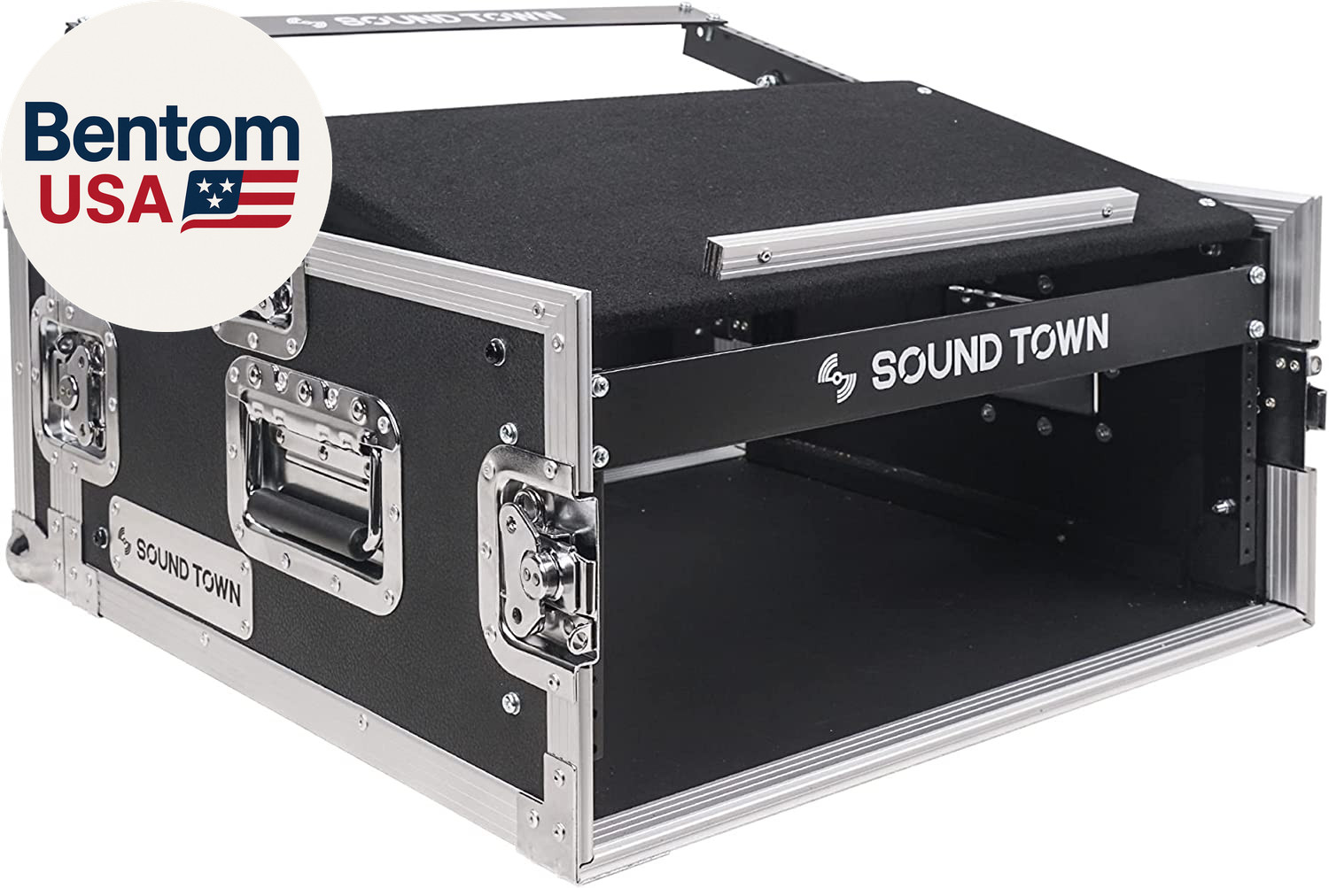 4U PA DJ Pro Audio Rack/Road ATA Case with 11U Slant Mixer Top, 20.2’ Rackable D