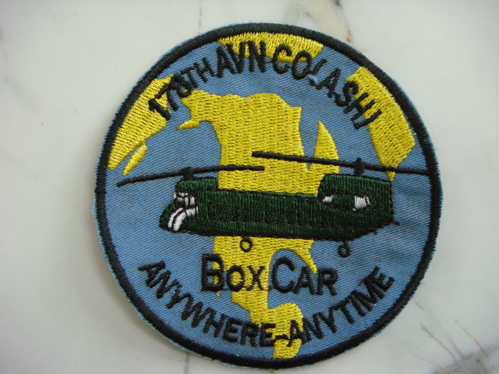 US 178th AVIATION CO. (ASH) BOX CAR "ANYWHERE - ANYTIME", VIETNAM WAR PATCH