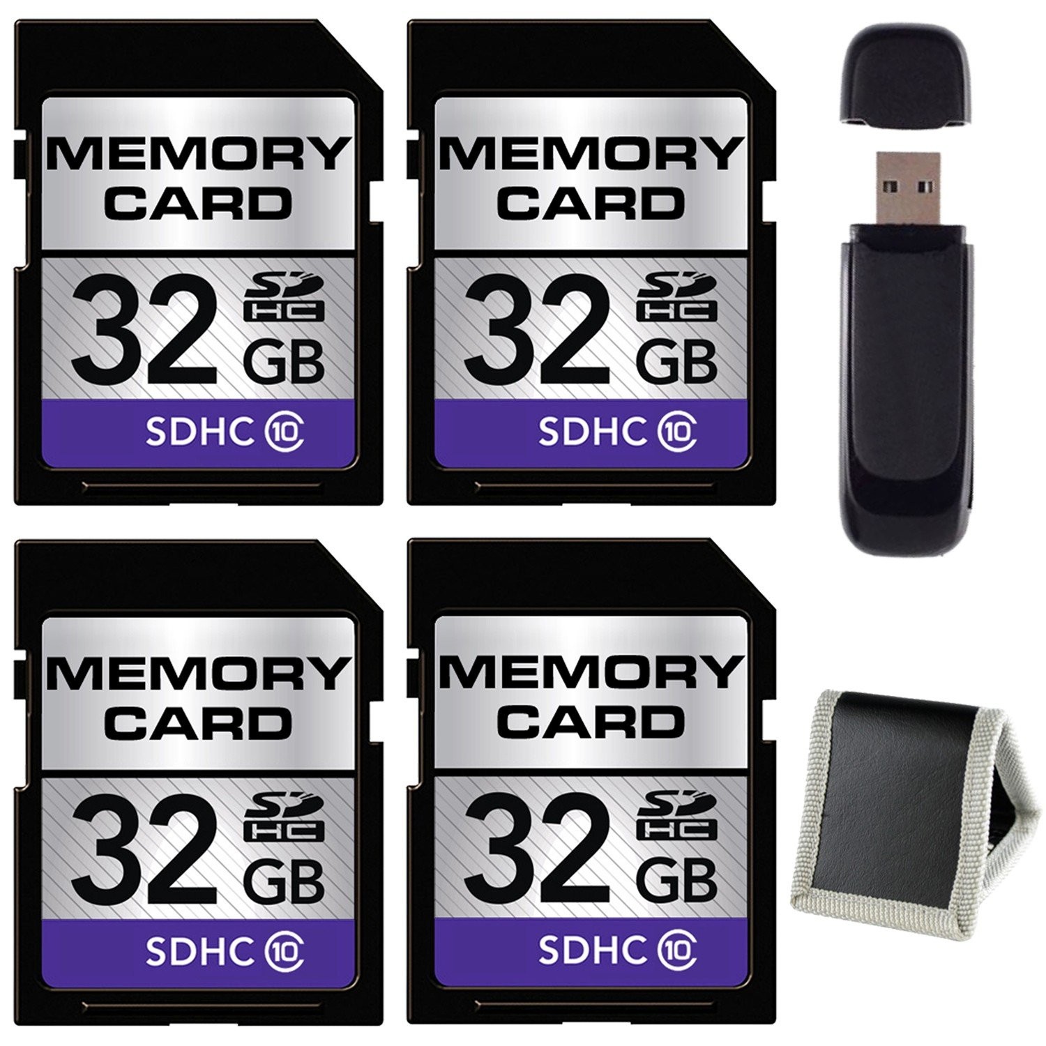32GB SDHC Class 10 Memory Card + SD Card USB Reader + Memory Card Wallet...