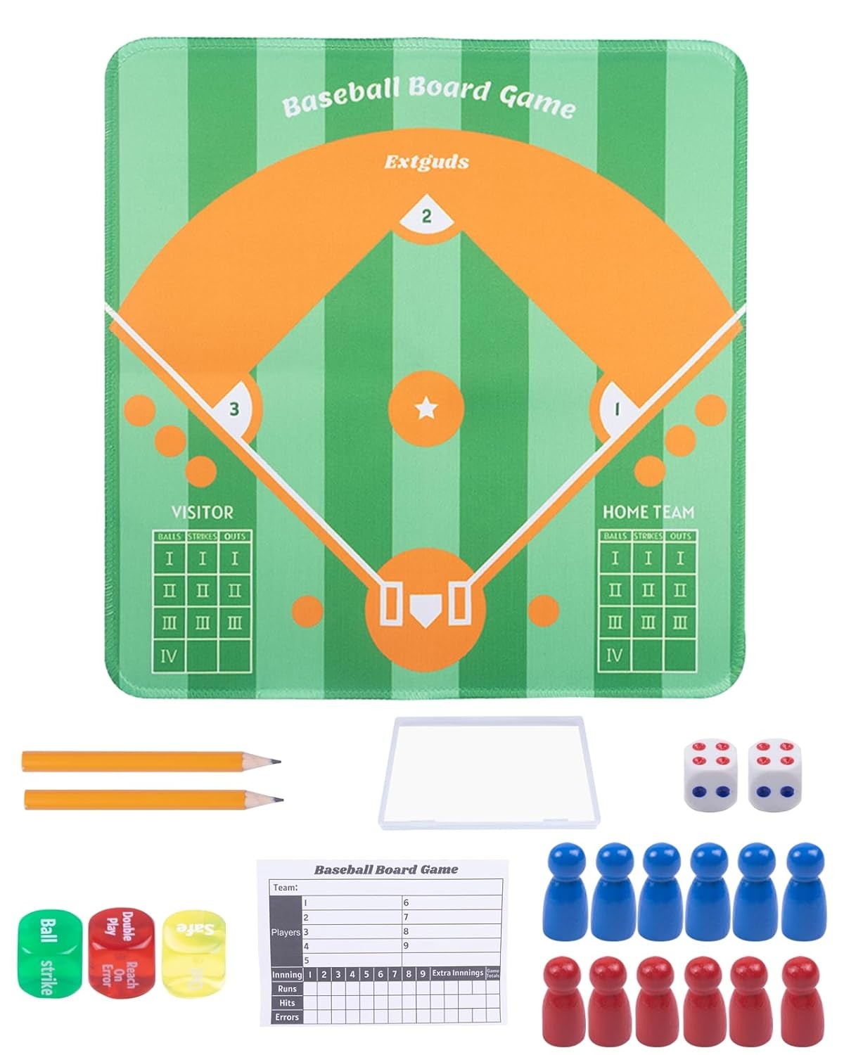 Extguds Baseball Board Game, Baseball Dice Board Game for Families, Parties and