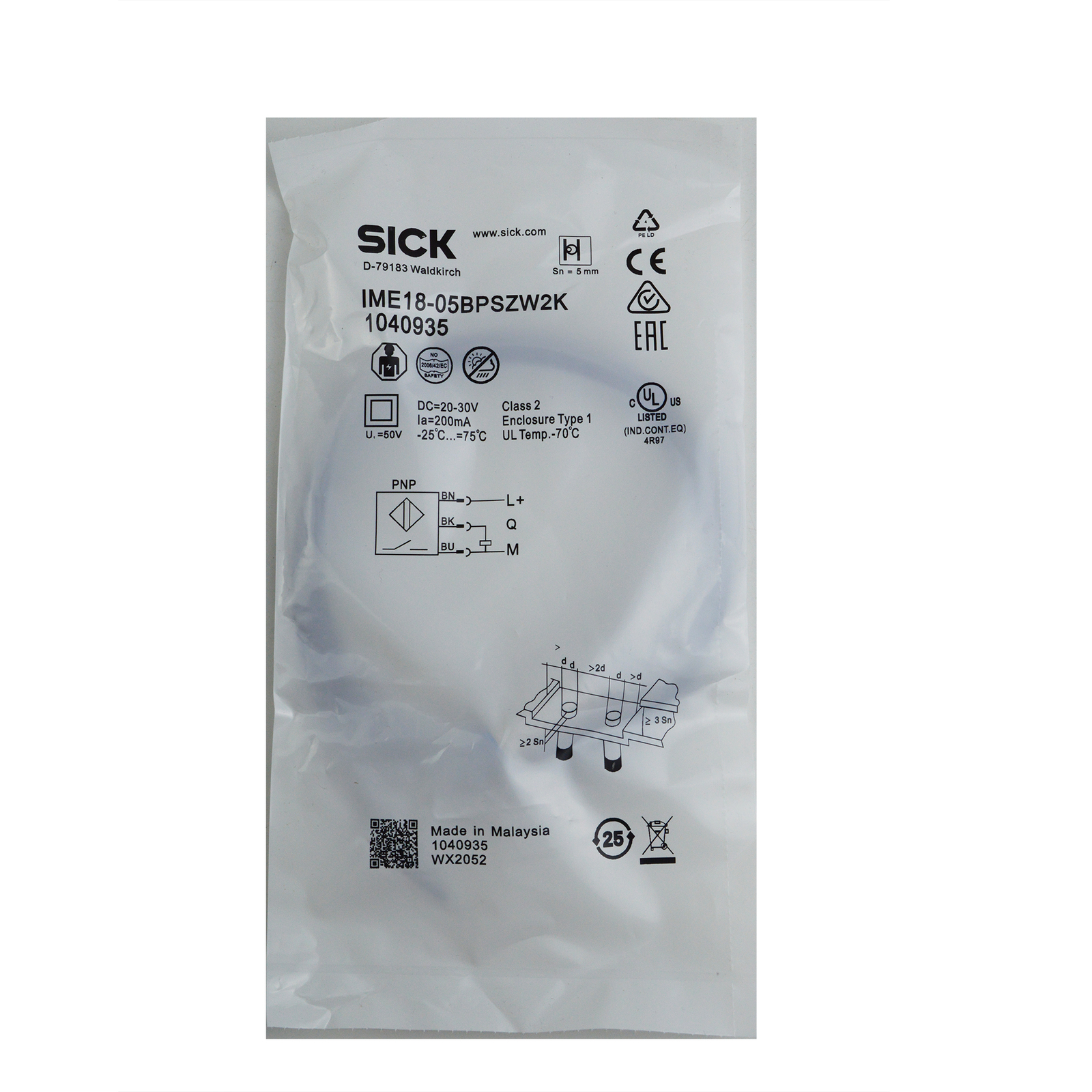 For SICK IME18-05BPSZW2K Inductive Proximity Sensors,PNP,