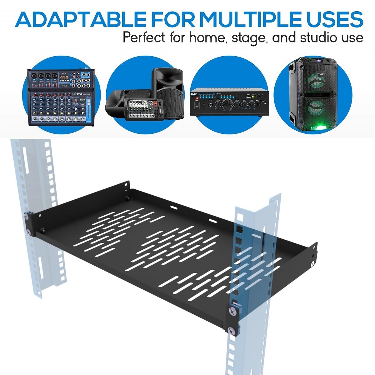 1U Server Rack Shelf, Suitable for 19" Network Equipment Racks and Cabinets, ...