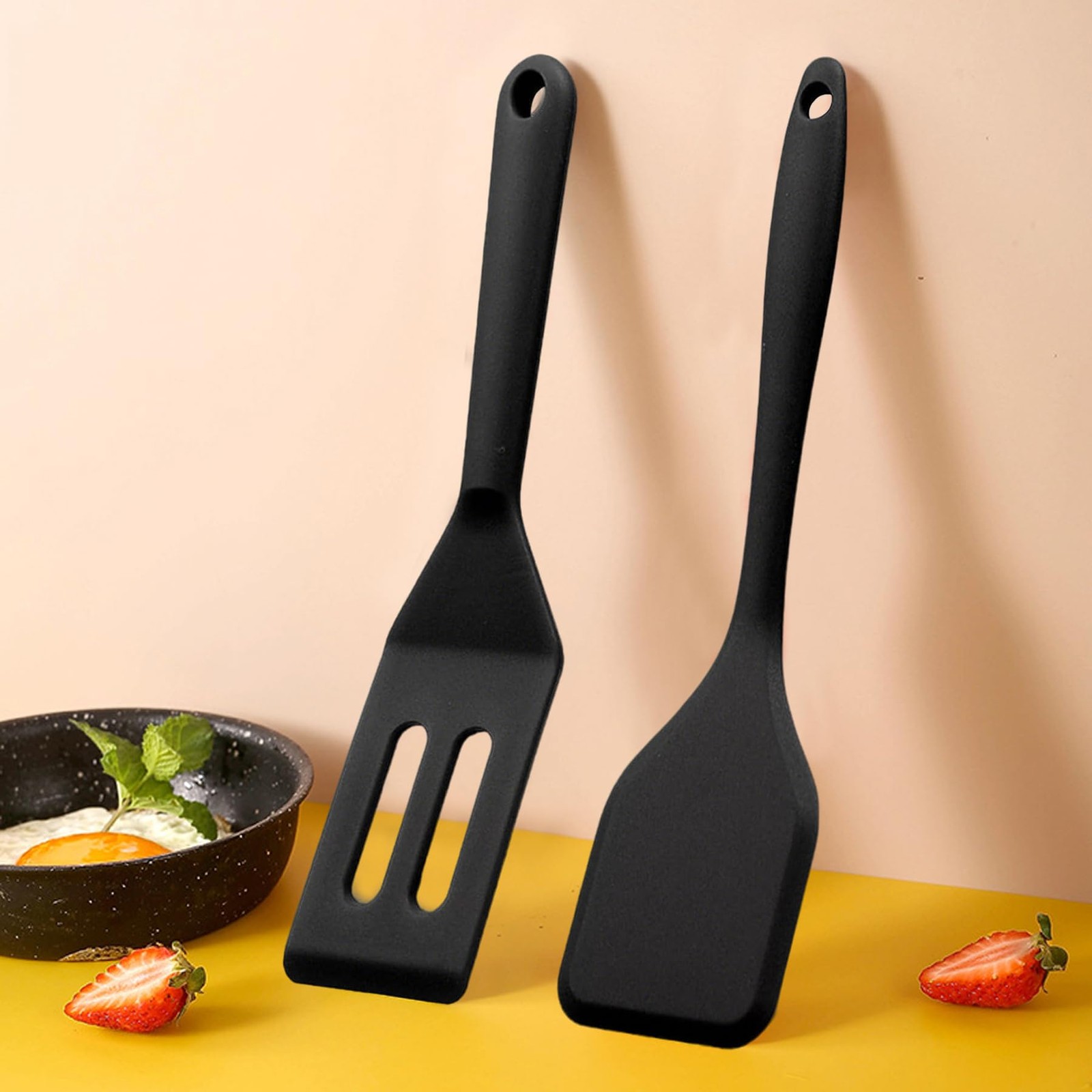 （2 Pack） Heat-Resistant Flexible Silicone Spatula for Baking, Cooking, Small ..