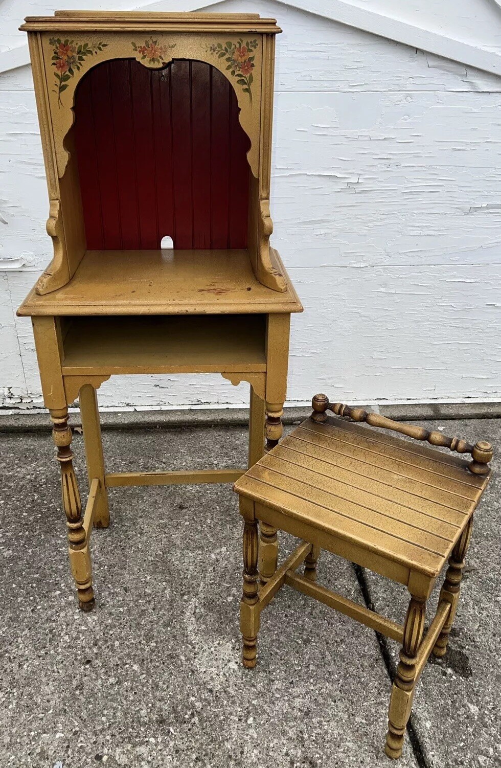 Antique Gossip Bench Telephone/Puppet/Homework Or Entryway Stand UNIQUE!