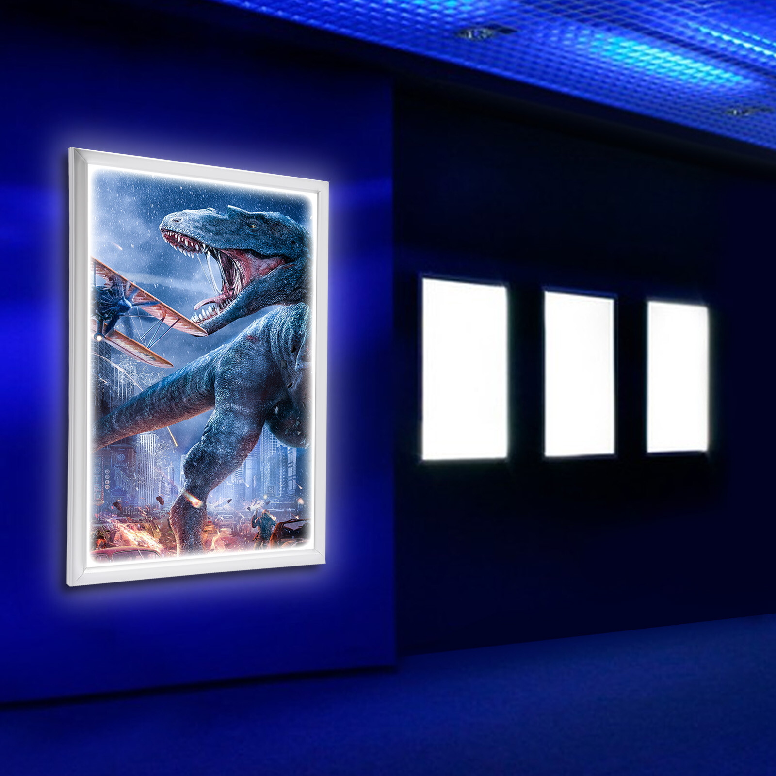24x36" / 18x24" LED Backlit Movie Poster Art Picture Frame Light Box Wall Mount