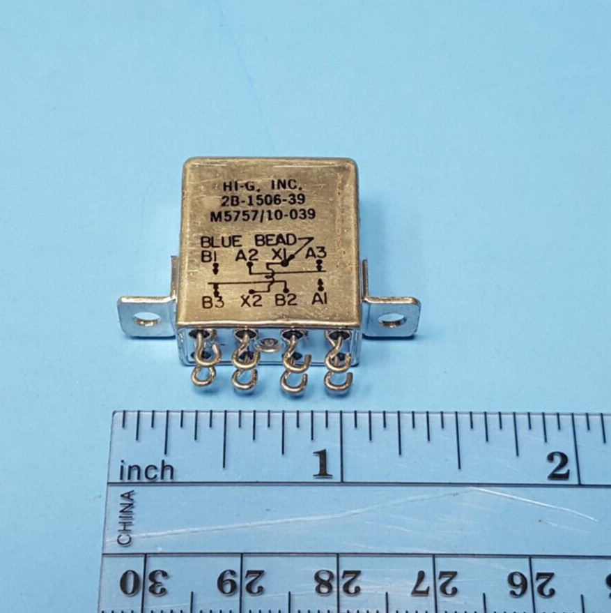 Relay DPDT, M5757/10-039, 2B-1506-39, 02289-8534M, HI-G, 26.5VDC (Coil), 675 OHM