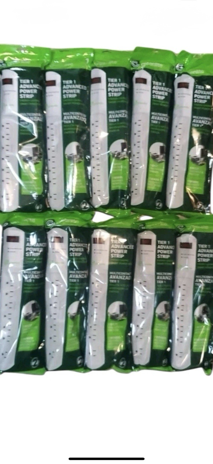 10x Greenlite Power Strips Tier 1 Advanced 7 Outlet Surge Protectors Lot Of 10