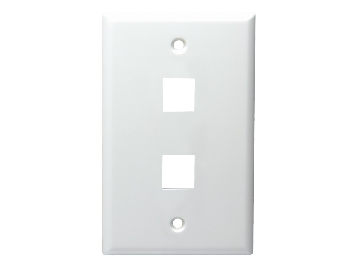 Monoprice Mid-Size Keystone Plate 2 Port, Ultra White, UL