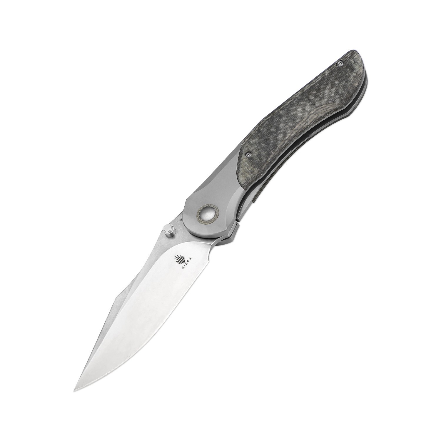 Kizer Mystic EDC Folding Pocket Knife Rex45 Blade Titanium & Micarta Handle