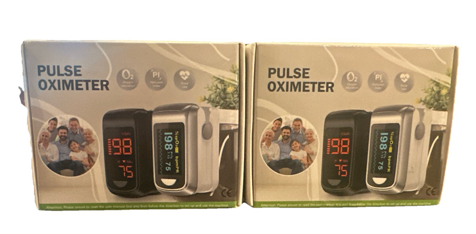 2x Pulse Oximeter - New in Box - Measures O2 PI Heart Rate - Bluetooth capable