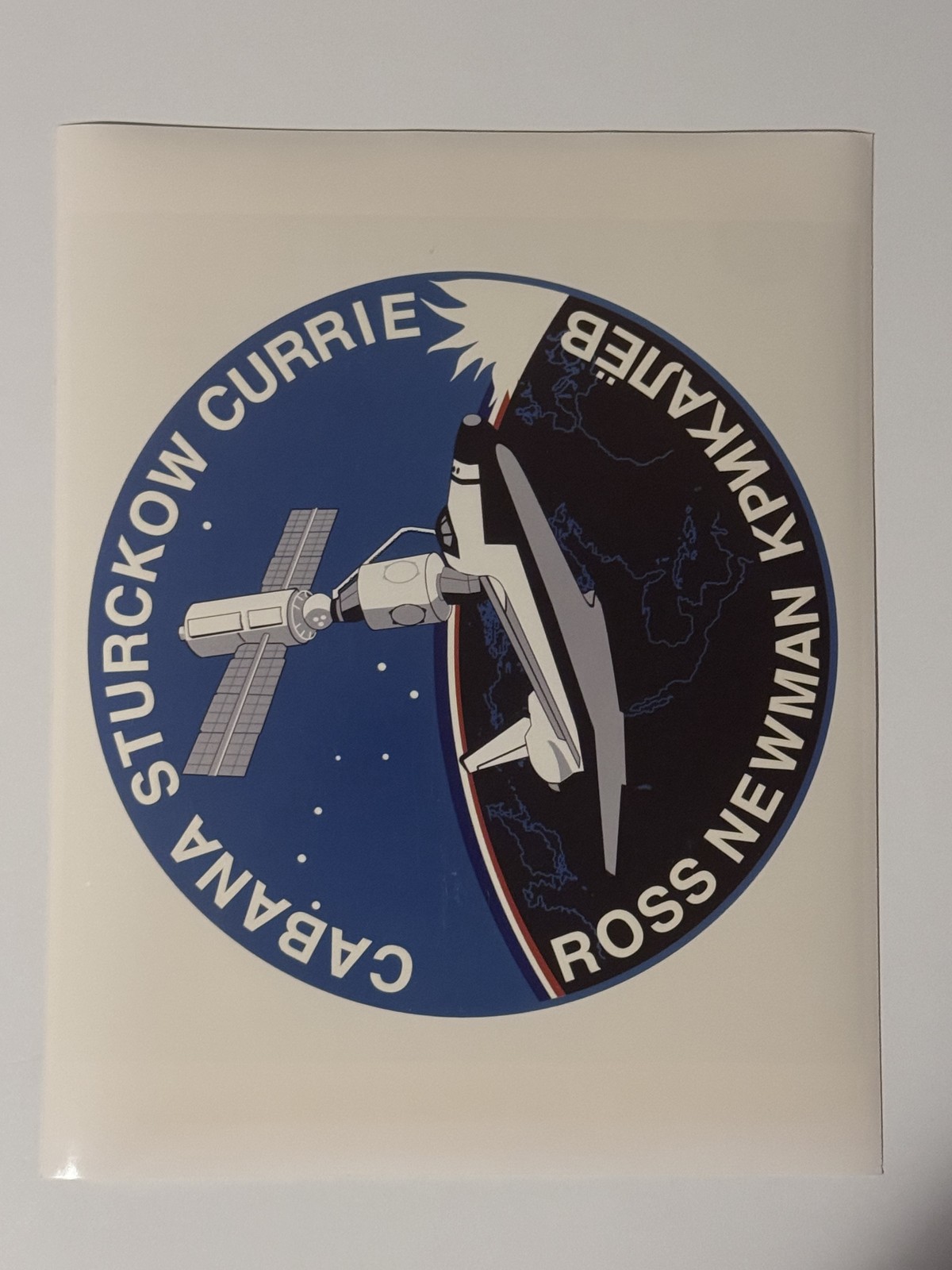 NASA STS-88 Crew Mission Patch for ISS Assembly Mission Press Photo