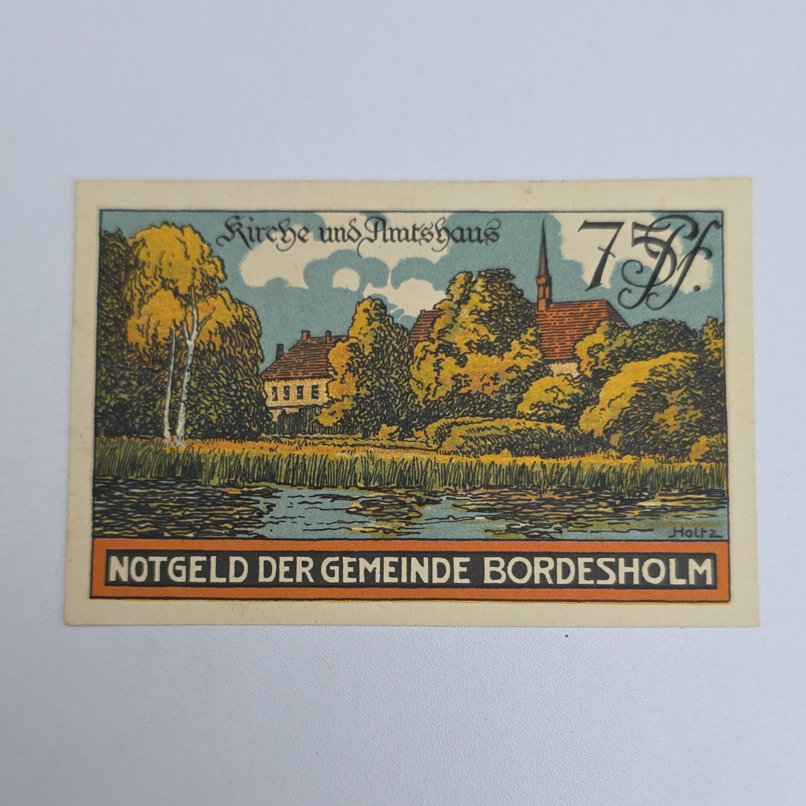 75 PFENNIG 1921 Notgeld Excellent Condition Old BANKNOTE Germany