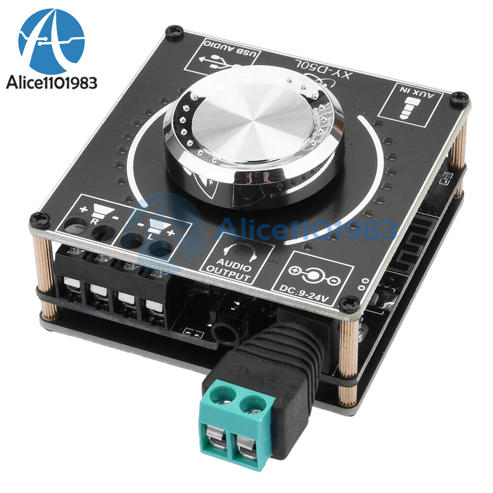 D50L Bluetooth 5.1 Stereo Audio Power Amplifier Board Rhythm Light APP Control