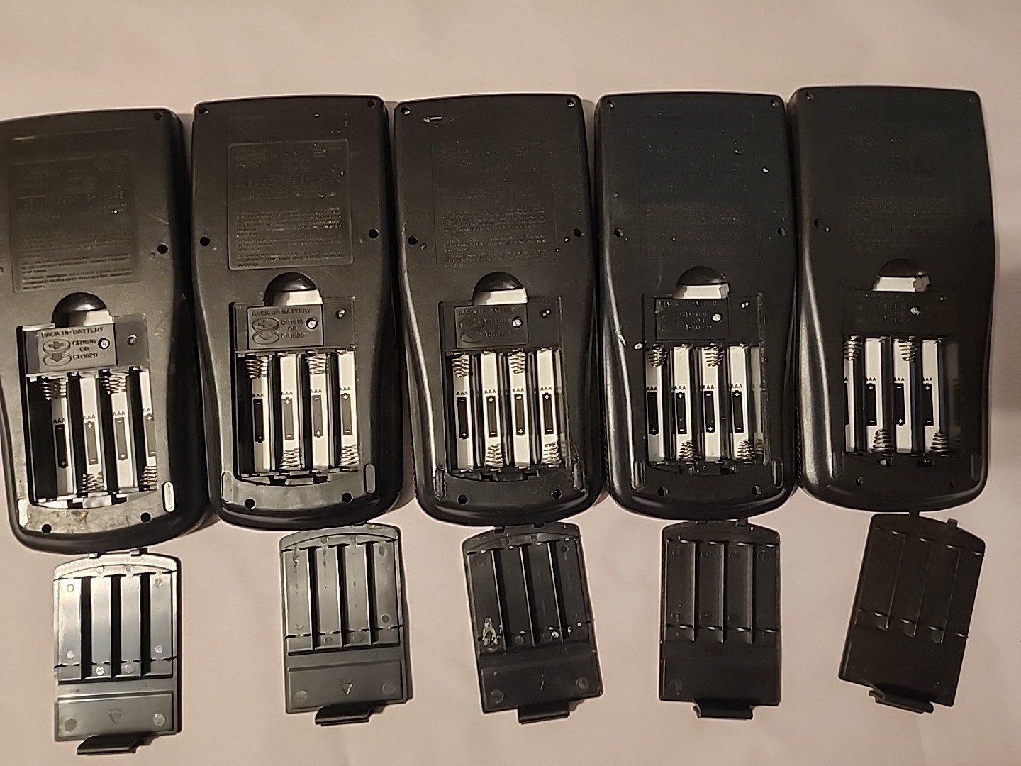 5 - Broken Texas Instruments TI-83 Plus Graphing Calculators - No Covers