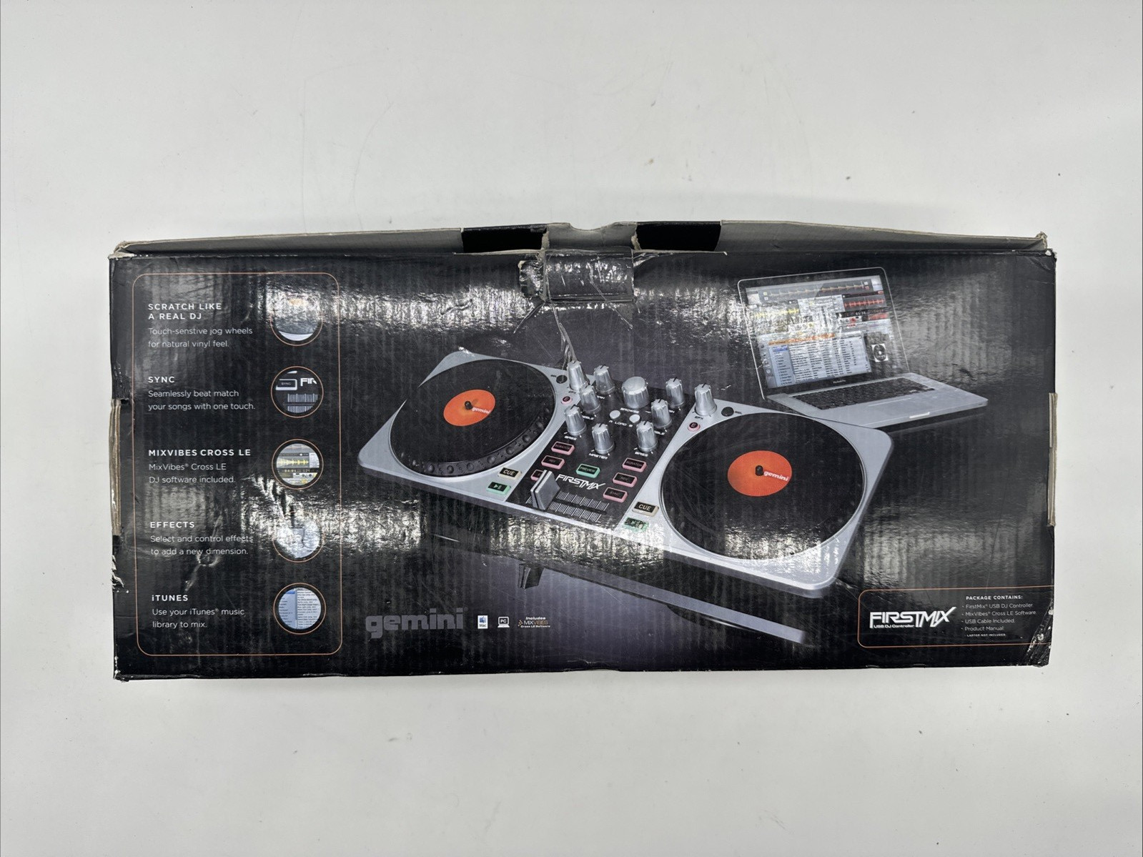 Gemini Firstmix Digital USB DJ Controller For PC for Microsoft & Apple w/ Disc