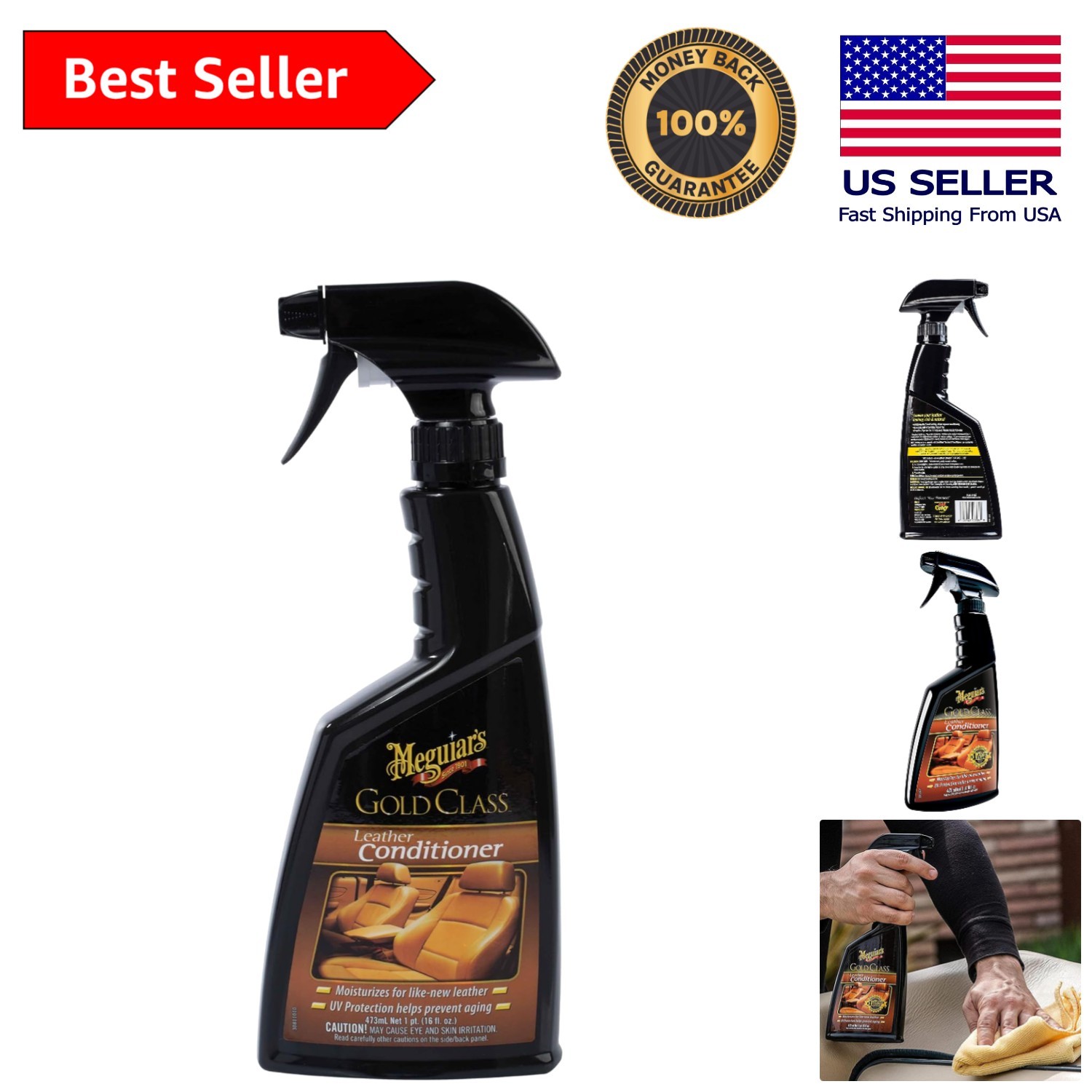 Moisturizing Gold Class Leather Conditioner Spray - 16 Oz for All Leather Types