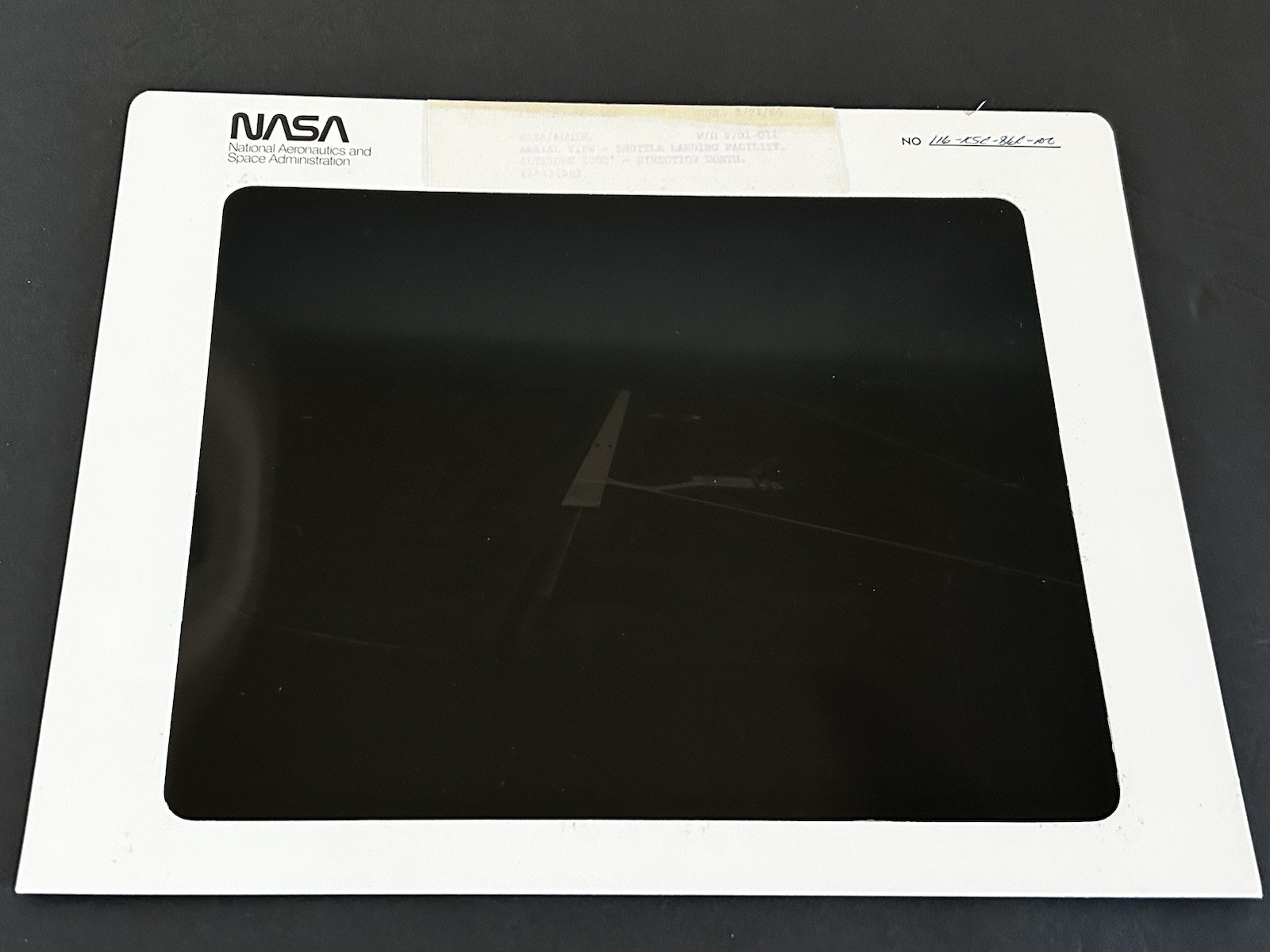 1986 NASA KSC Shuttle Aerial View Landing Facility Presentation Transparency