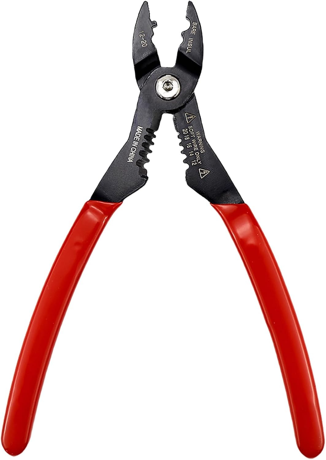 Wire Crimper and Stripper，4-in-1 Cable Repair Tool, 7-Inch Multipurpose Crimp Pl