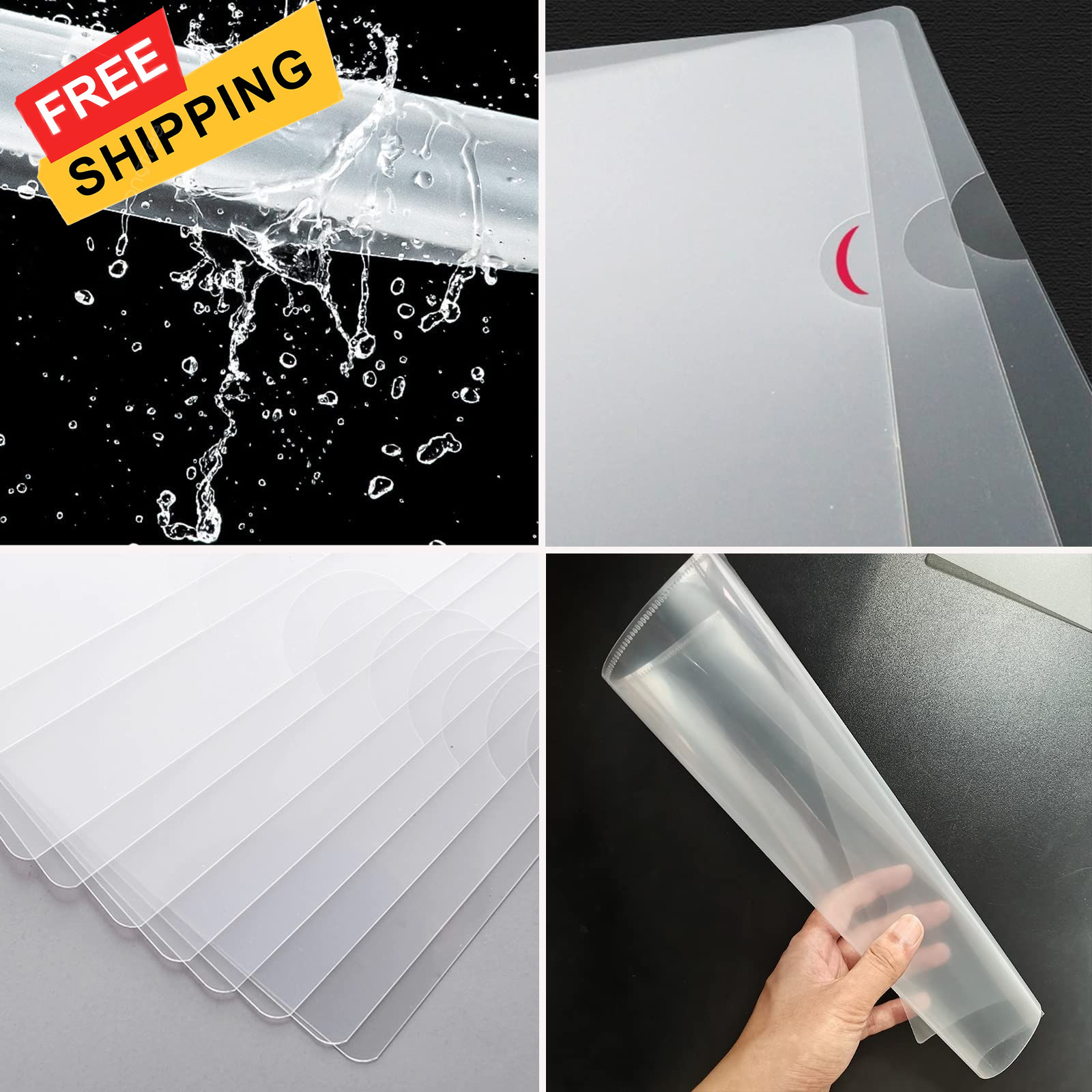 100 Pack Document Clear Plastic Folder Copy Safe Project Pocket LType