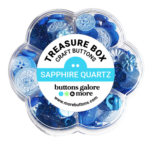 Buttons Galore Treasure Box Designer Buttons for Craft & Sewing Sapphire Quartz