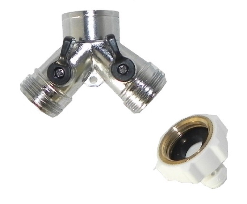 Y adapter valve Garden Laundry hose 3/4" H x 1/4" quick connect RO DI System H2O