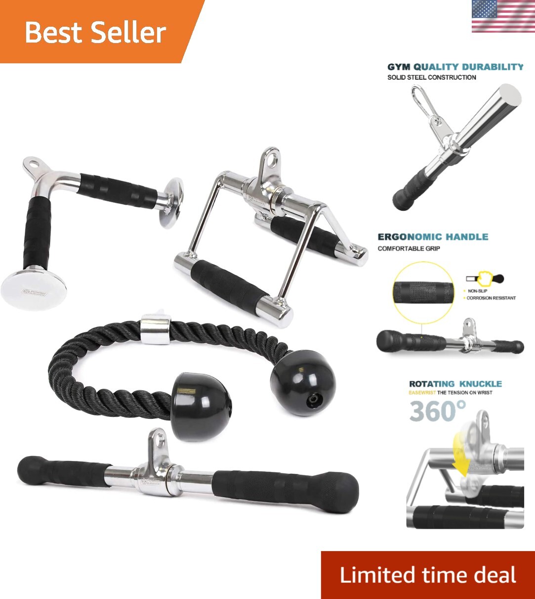 Triceps Pull Down Attachment - Complete Cable Machine Accessory Set