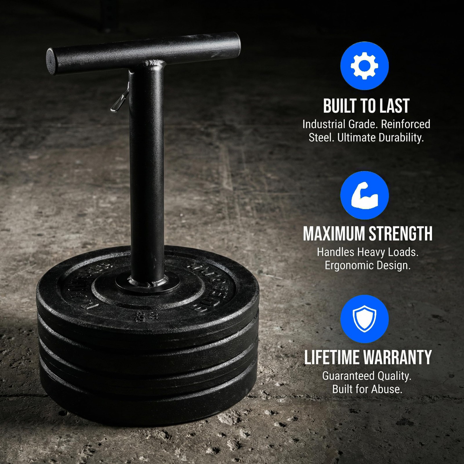New Adjustable Kettlebell Handle for Weight Plate, Heavy Duty Iron Construction