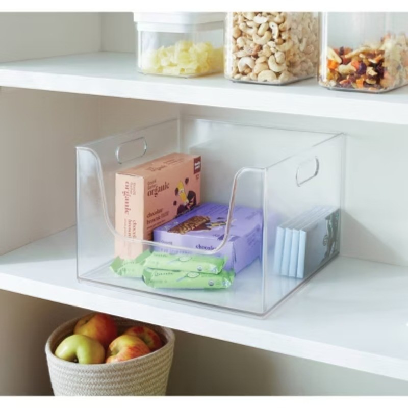 12x12x8 All Purpose Open Front Storage Bin Plastic Organizer Basket Home Office