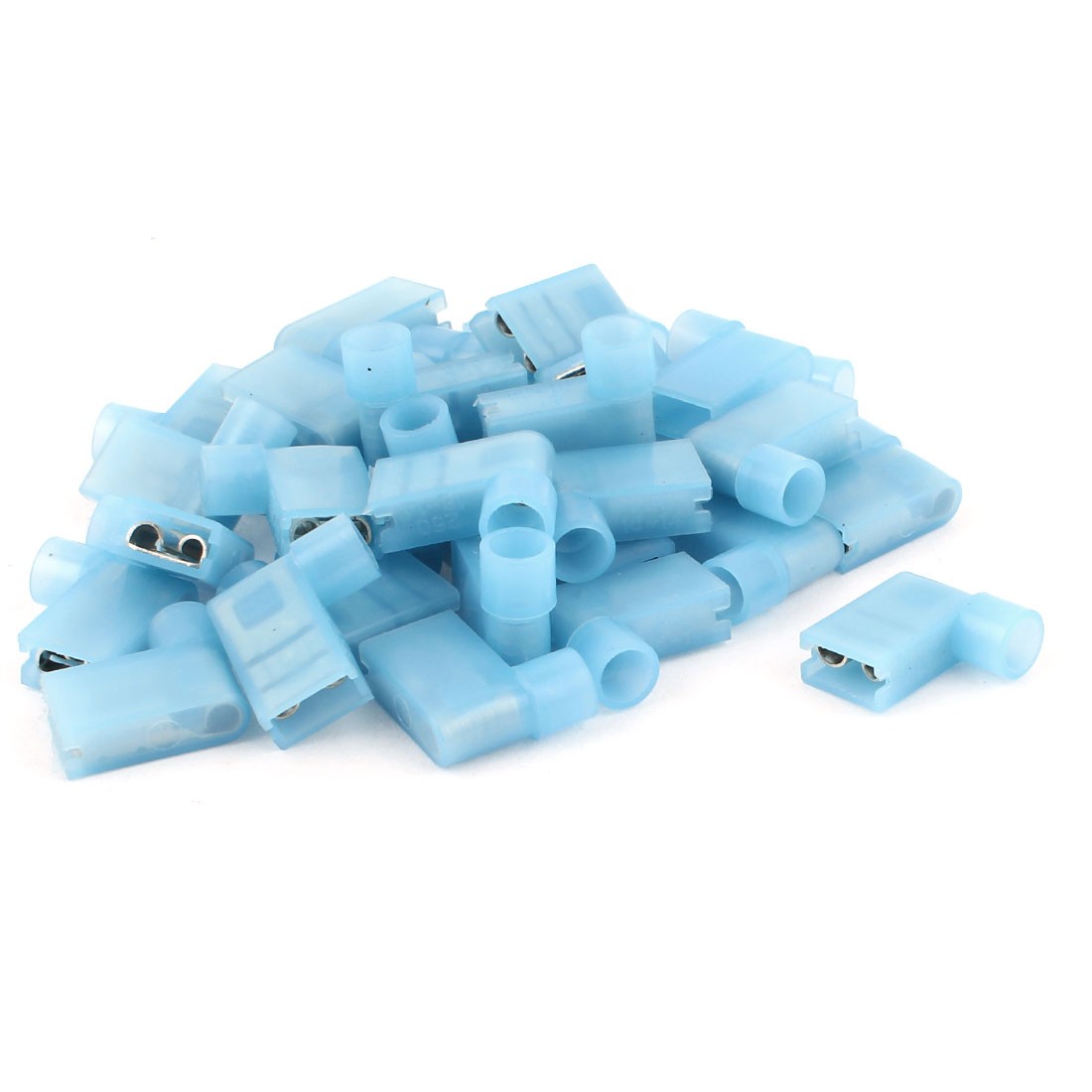 35 Pcs 6.3mm Right Angle Flag L Style Insulated Crimp Terminal Connector