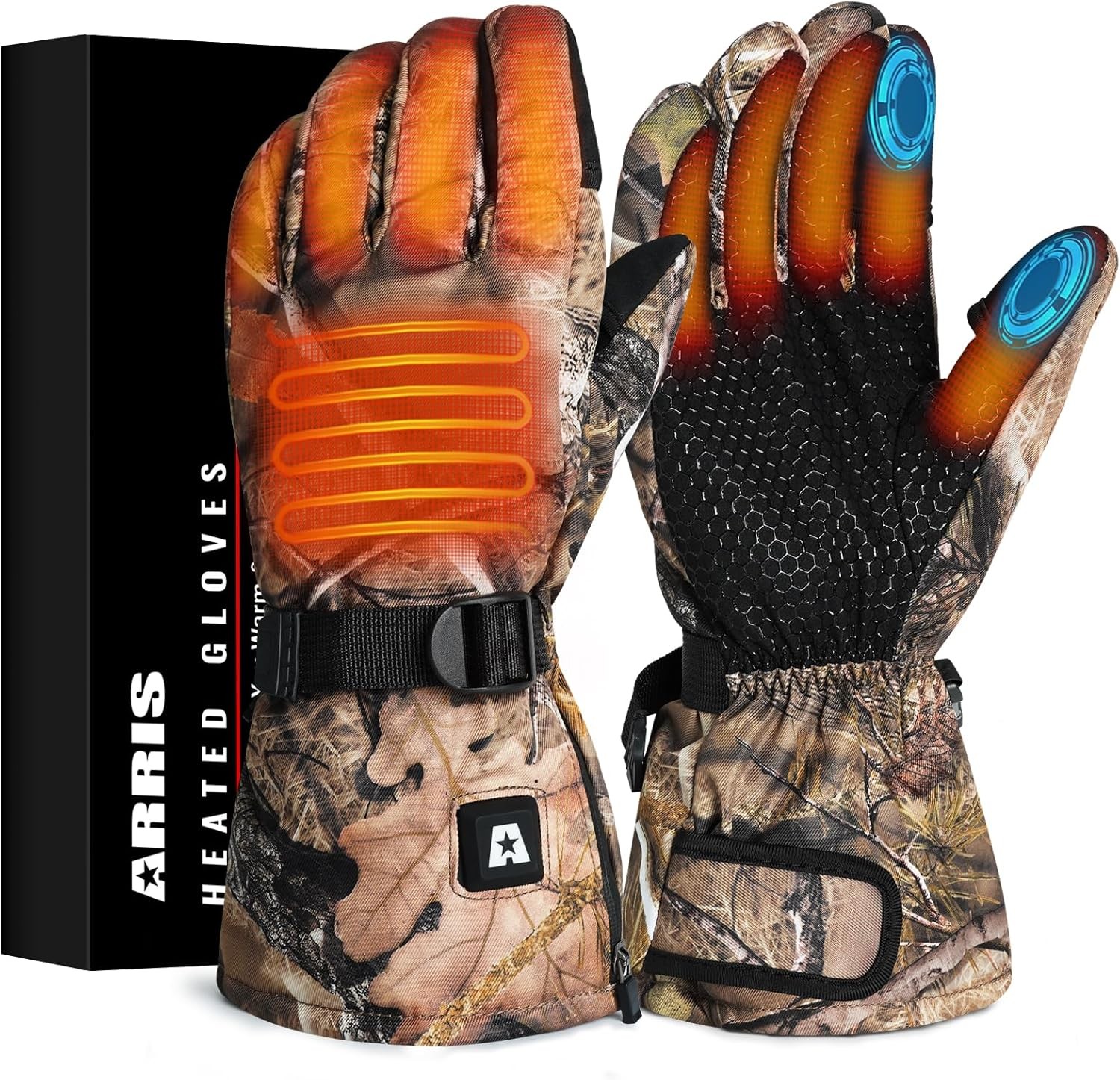 ARRIS Heated Gloves Rechargeable Waterproof Electric Winter Gloves for Men Women