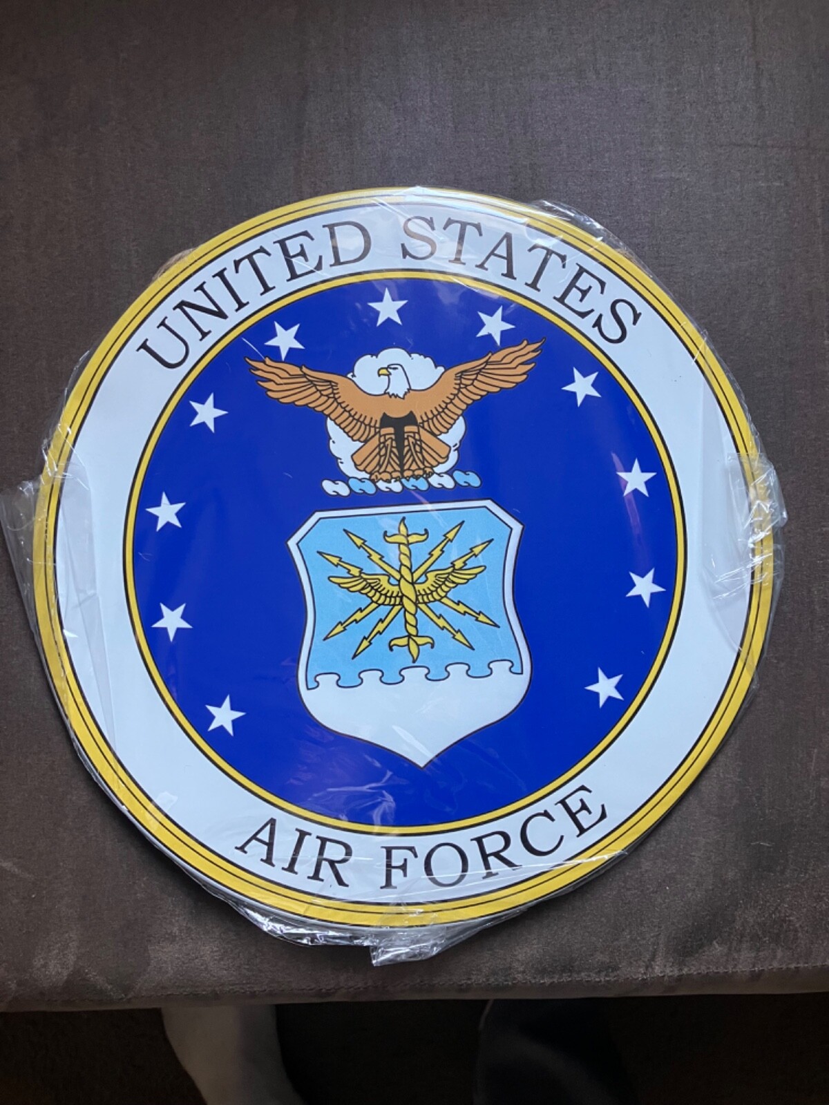 U.S. AIR FORCE METALLIC WALL POSTER 12” RADIUS  NEW IN RESEALABLE PKG