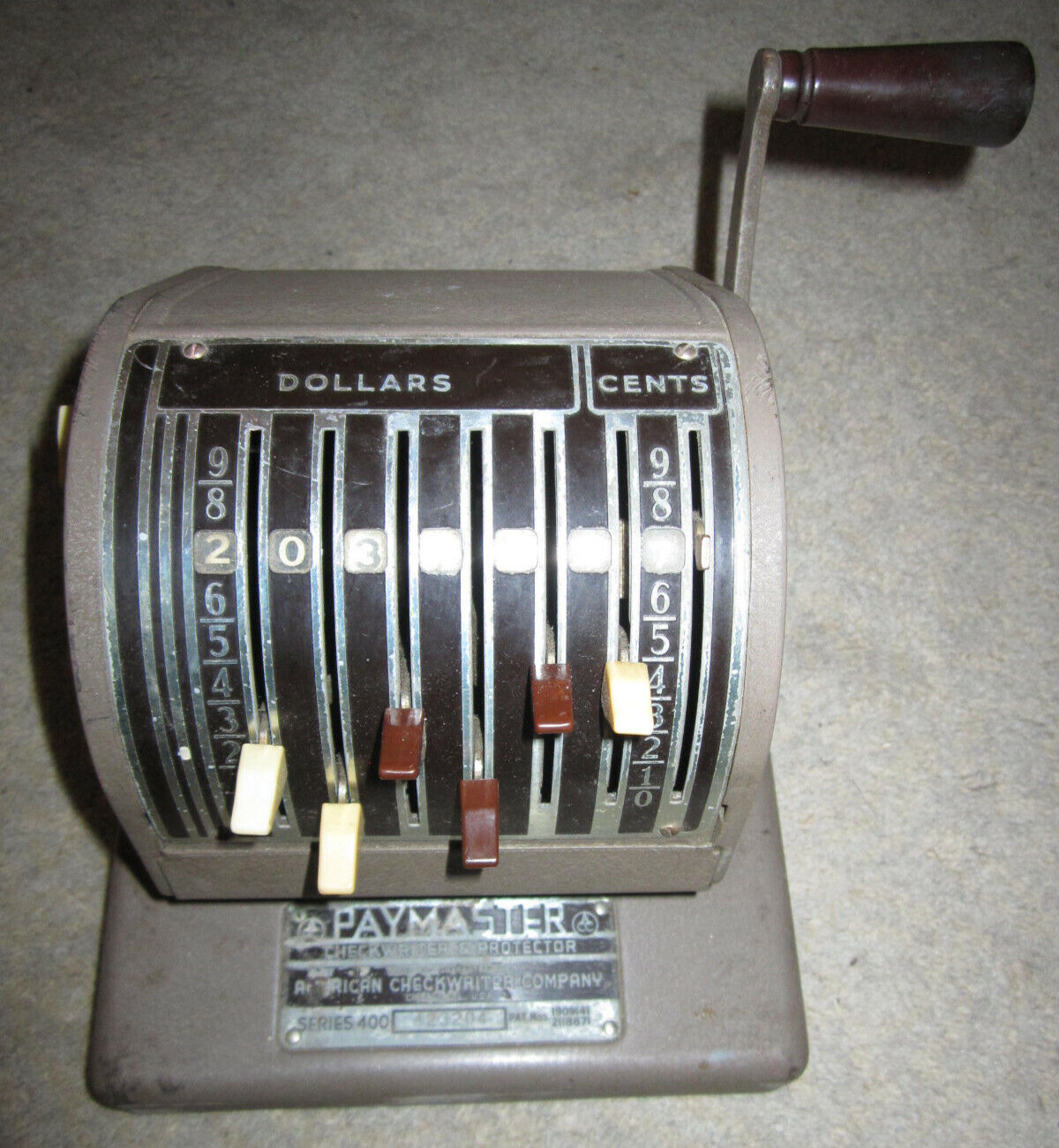 Vtg Paymaster Check Writer & Protector, Series 400, American Checkwriter Co.