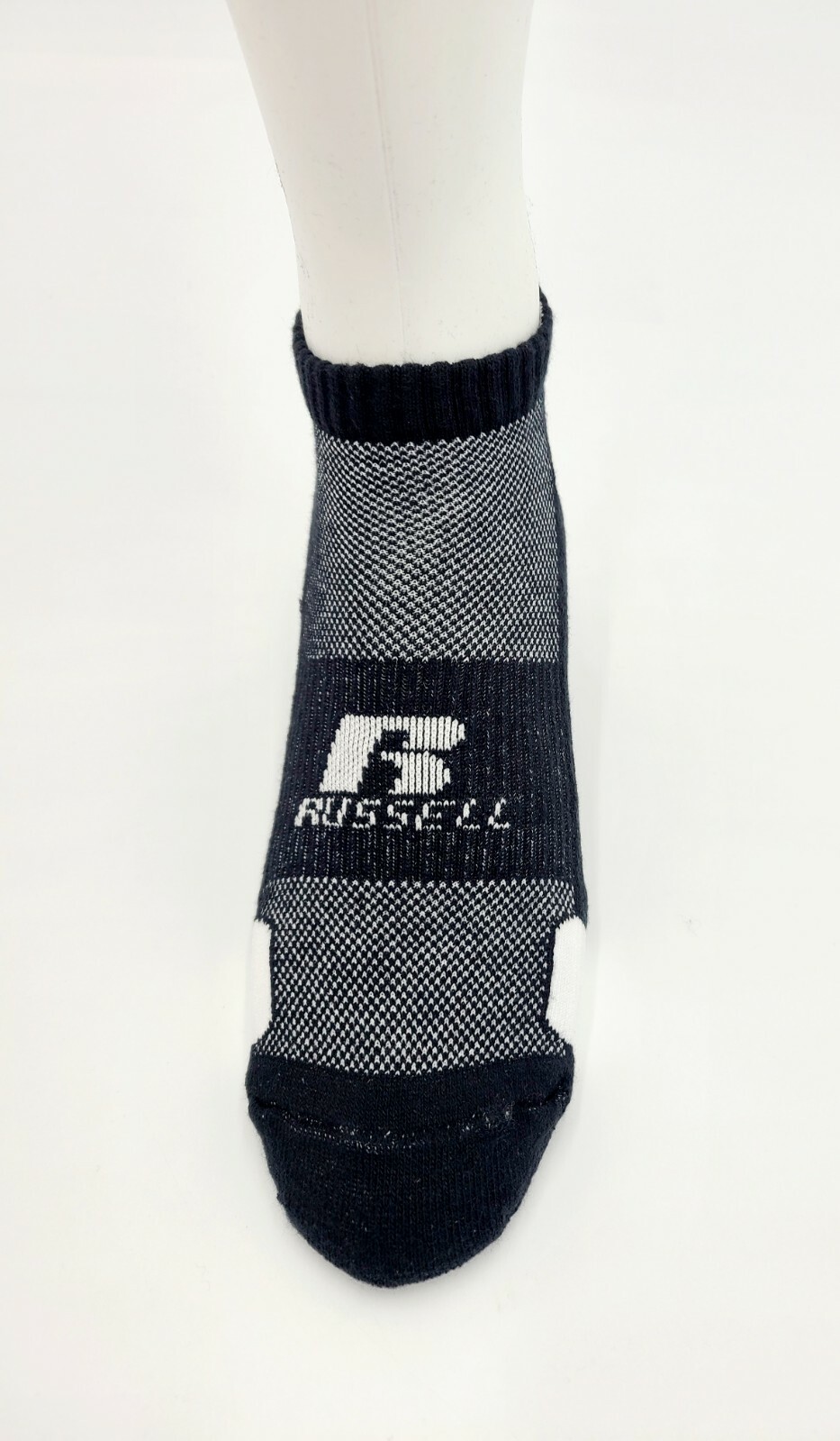 Russell 9 Pair Men’s Athletic Low Cut Socks Dri-Power 360 Sz 11-15 White/Black