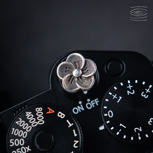 Camera 925 Silver Shutter Release Button Shoe Cover Cap Plum Blossom Universal