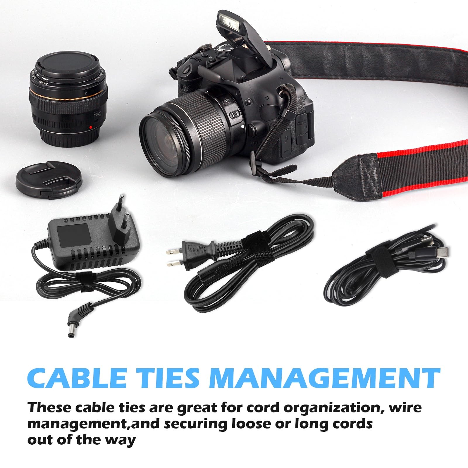 70 PCS 6 inch Cable Ties Reusable Cable Management Adjustable Cable Organizer...