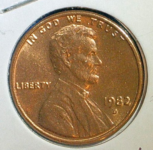 WORLD COIN SALE-1982 D UNITED STATES ONE CENT MEMORIAL COPPER COIN km#201