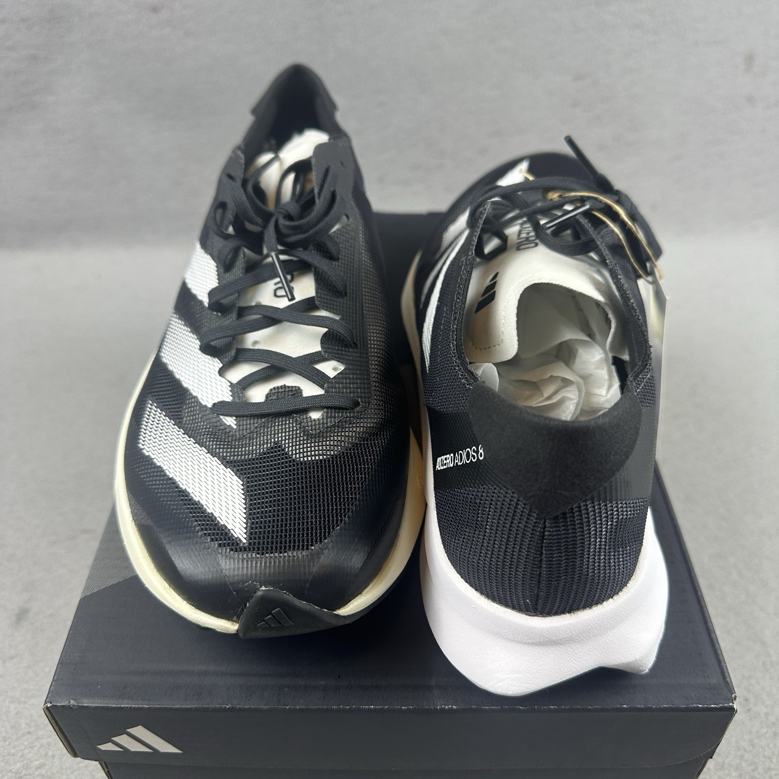 Adidas Adizero Adios 8M Low Running Shoes Black Mens 10.5 ID6902 New In Box
