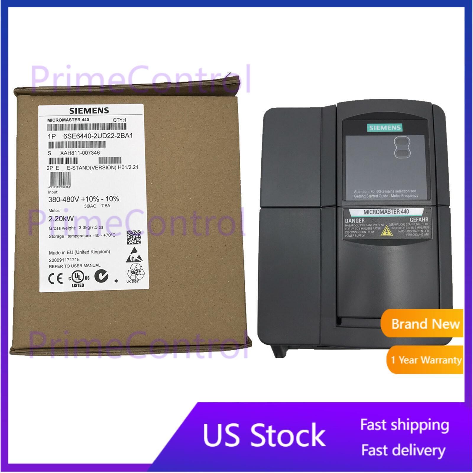 New Siemens 6SE6440-2UD22-2BA1 6SE64402UD222BA1 MICROMASTER440 without filter