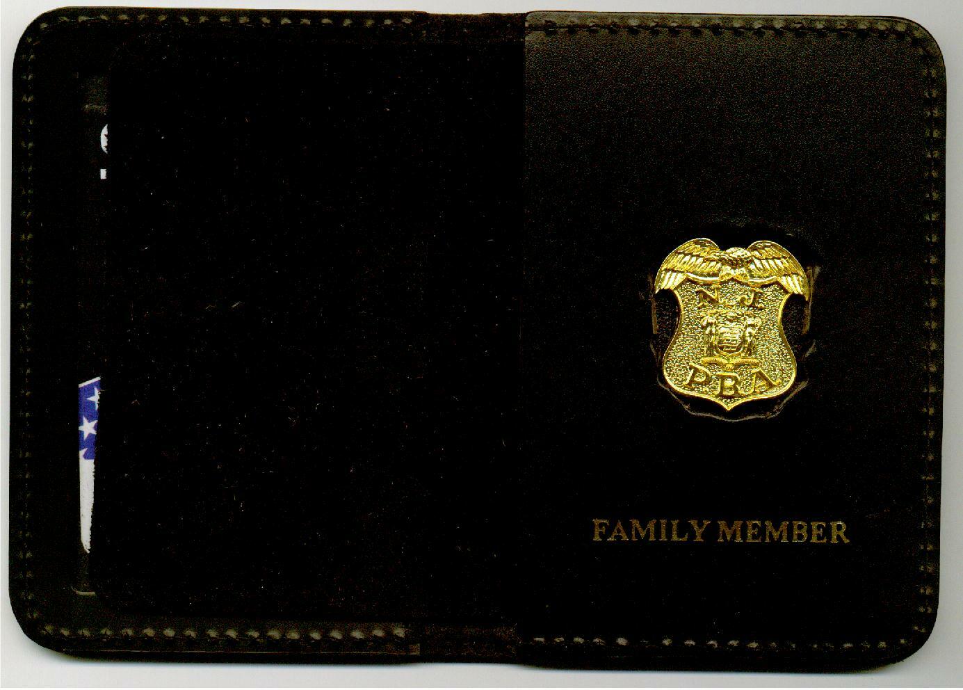 New Jersey PBA  Family Member Book Wallet with Gold mini Pin included