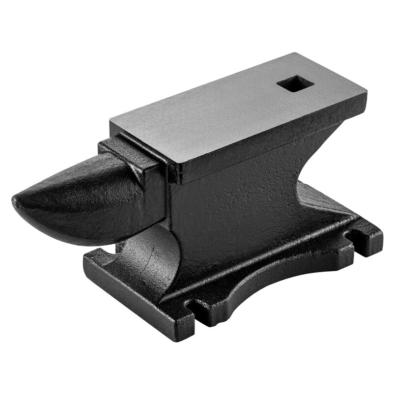 Anvil Single Horn 100LB Cast Iron High Hardness Round Horn Anvil Stable Base