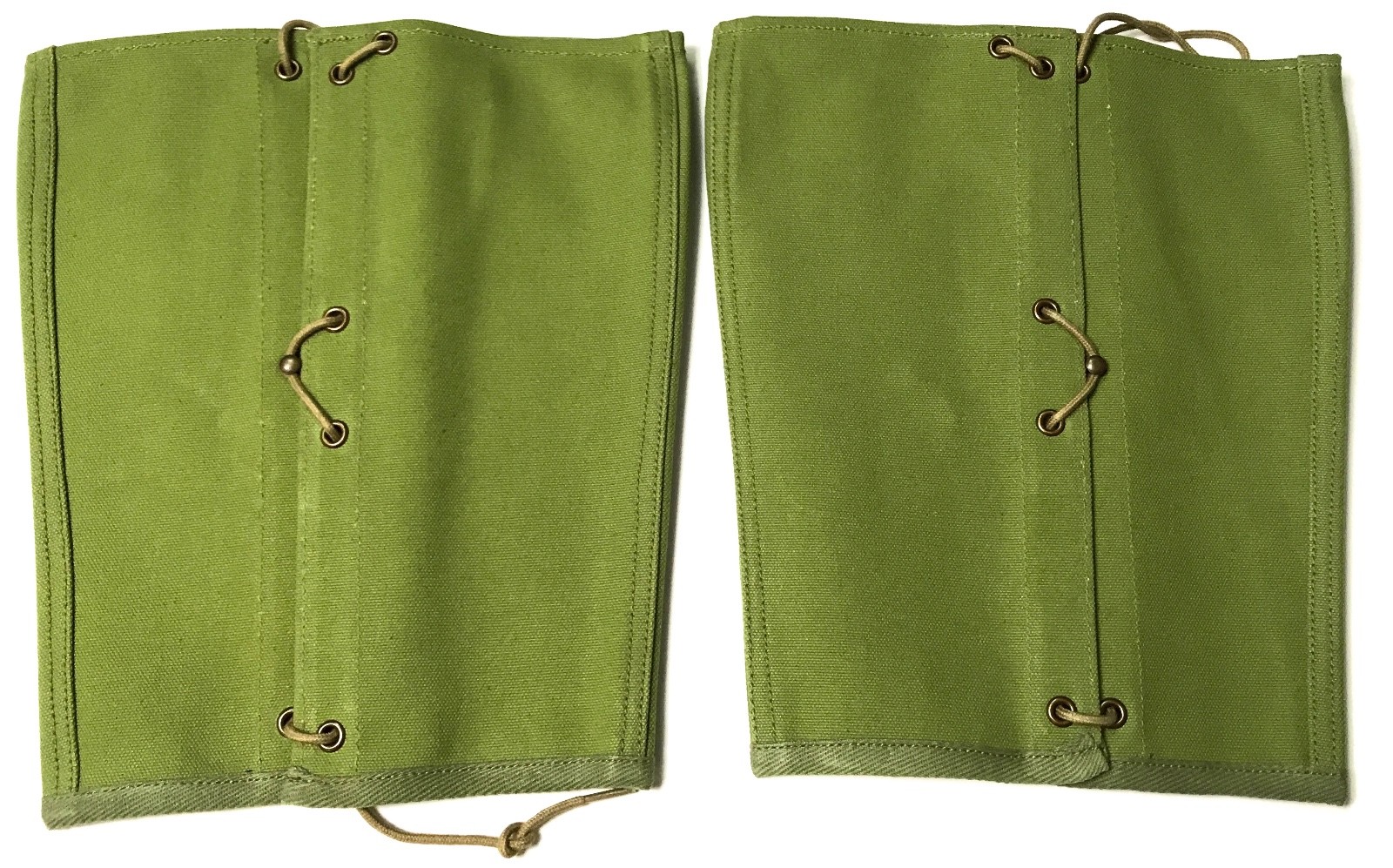 WWI US M1910 INFANTRY LEGGINGS, PEA GREEN CANVAS-MEDIUM
