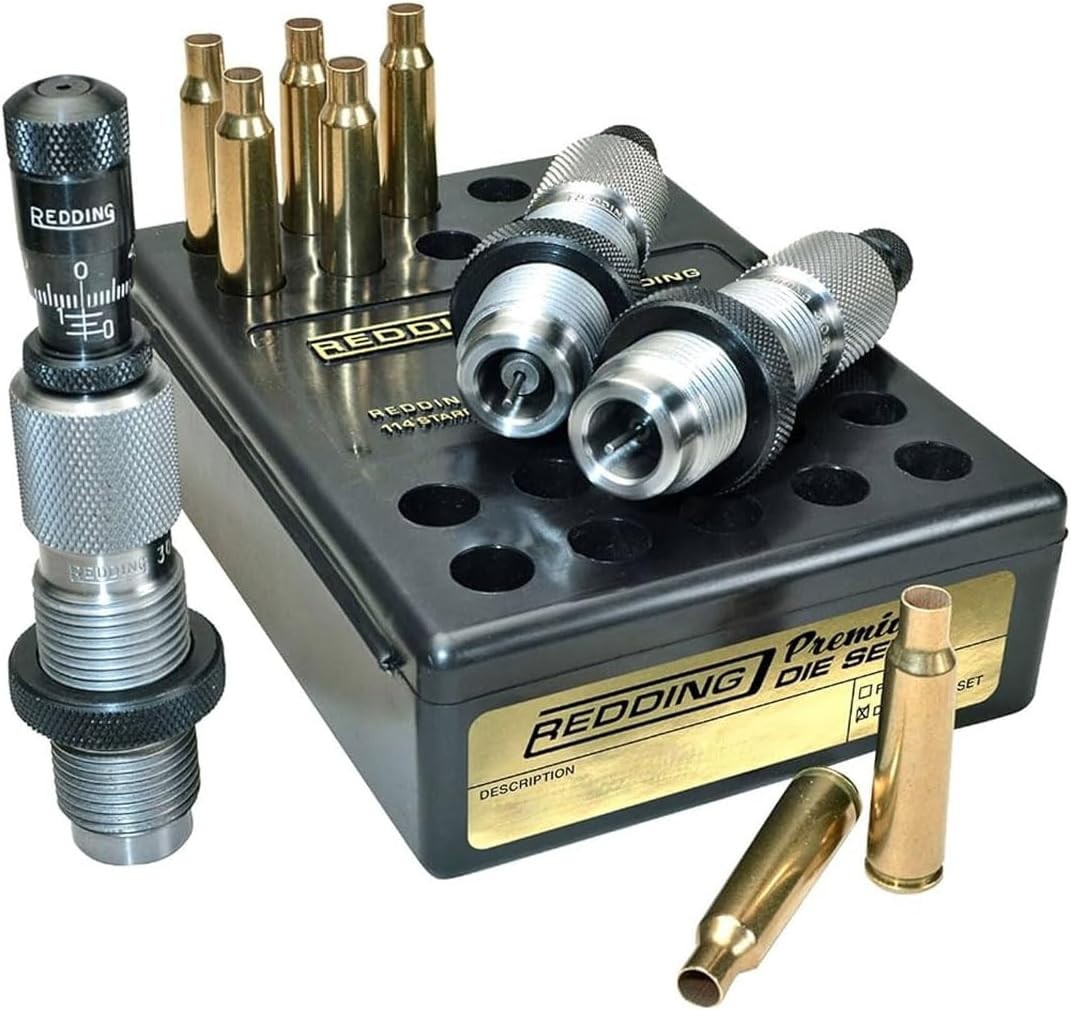 Redding Premium Deluxe Die Set - Precision 3-Die Reloading System with Carbide S