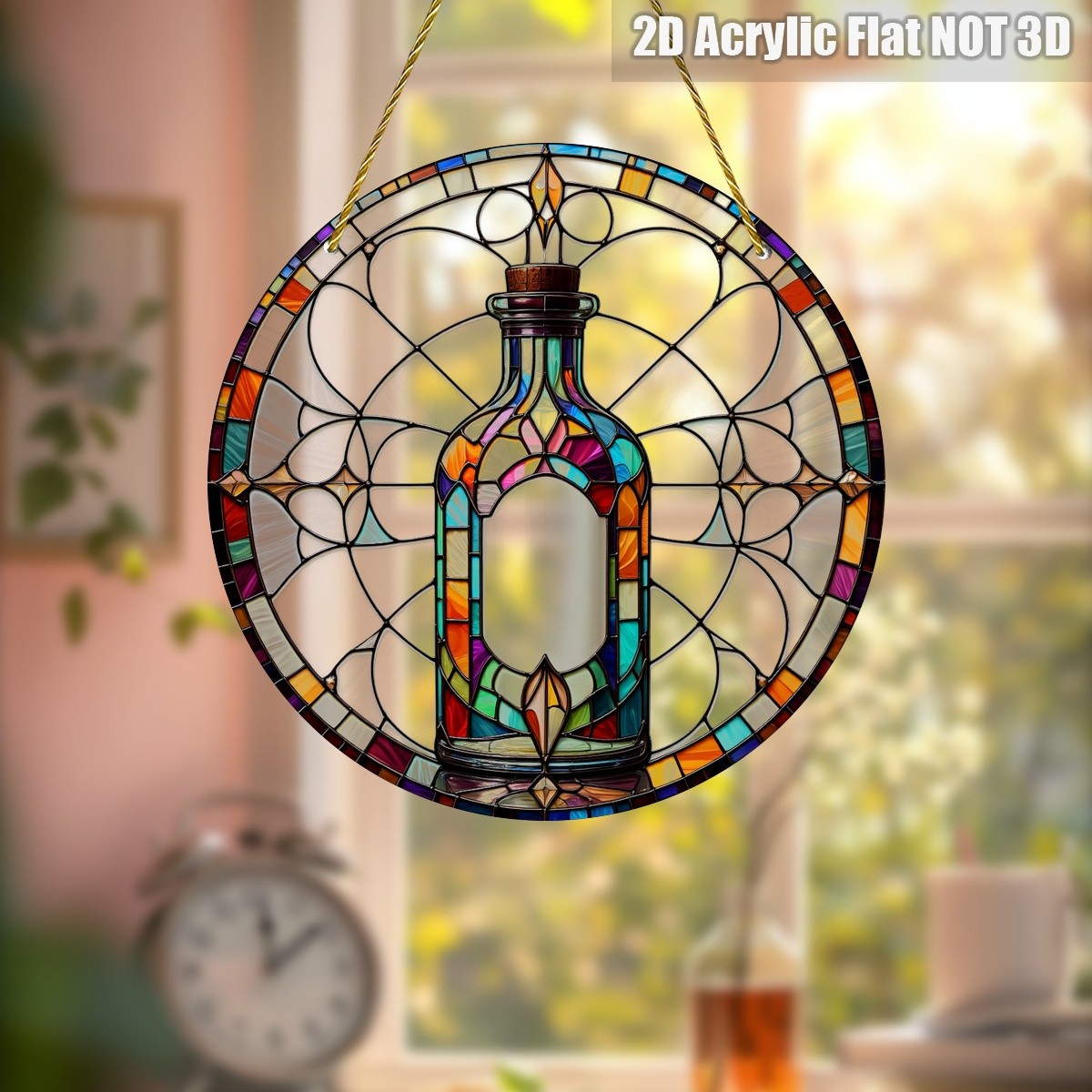Modern Acrylic Suncatcher Minimalist Penicillin Bottle Design Perfect Home Decor